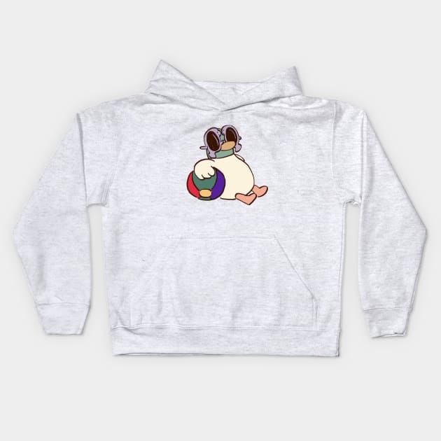 summer duck goes to the beach in beach break / children cartoon Kids Hoodie by mudwizard